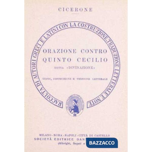 Orazione contro Quinto Cecilio. Versione interlineare