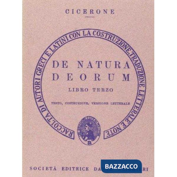 De natura deorum. Libro 3º. Versione interlineare