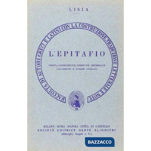 L'epitafio. Versione interlineare