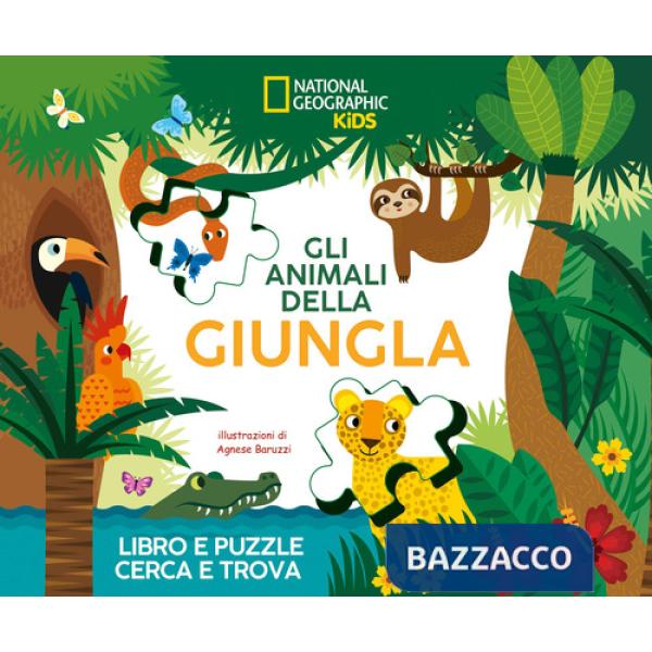 Animali della giungla. Libro e puzzle cerca e trova. Ediz. a colori. Con puzzle. Con Poster (Gli)