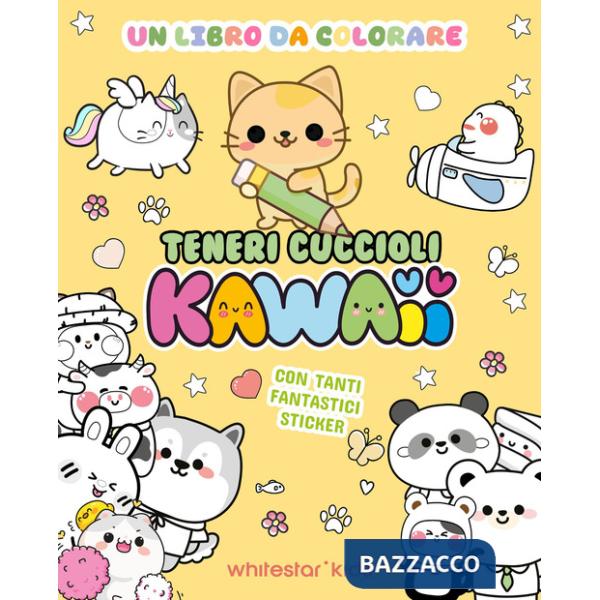 Teneri cuccioli kawaii. Un libro da colorare. Con adesivi. Ediz. illustrata