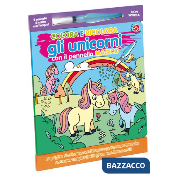Colora e ricolora gli unicorni. Ediz. illustrata. Con pennello