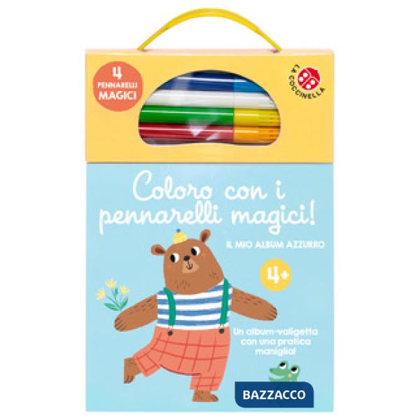Coloro con i pennarelli magici 4+. Il mio album azzurro. Ediz. illustrata. Con pennarelli
