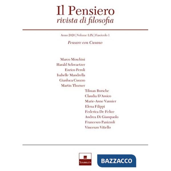 Pensiero. Rivista di filosofia (2020) (Il). Vol. 1: Niccolò Cusano