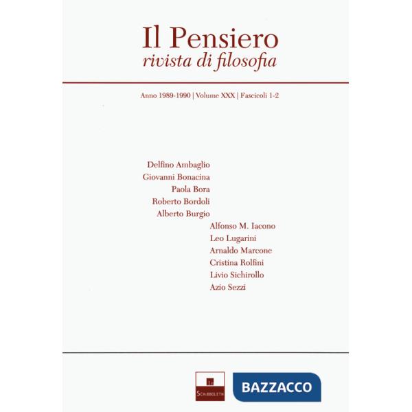 Pensiero. Rivista di filosofia (1989-1990) (Il)