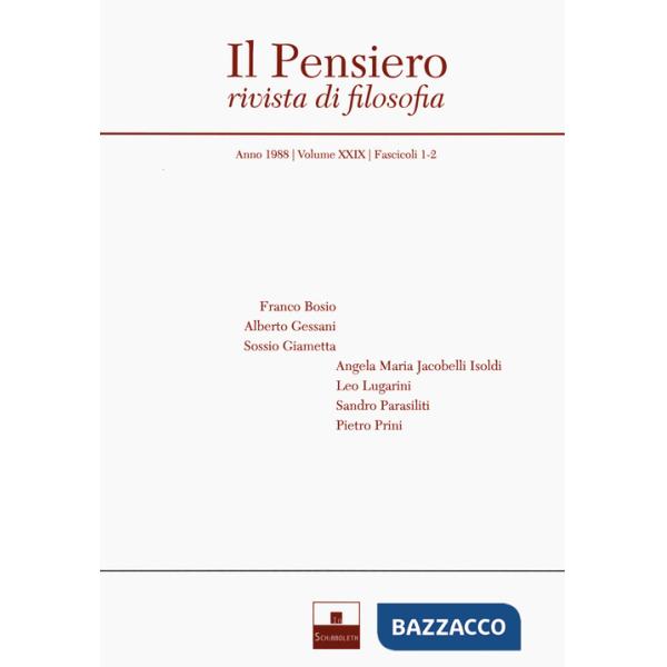Pensiero. Rivista di filosofia (1988) (Il)