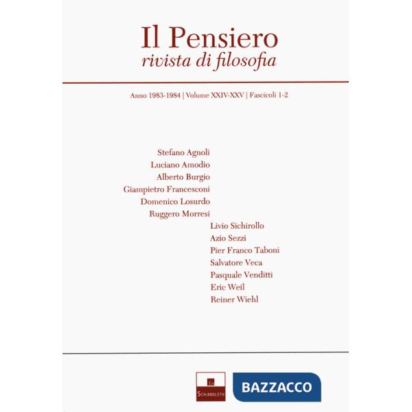 Pensiero. Rivista di filosofia (1983-1984) (Il)