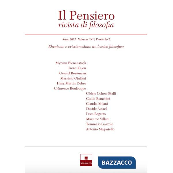 Pensiero. Rivista di filosofia. Vol. 61: Ebraismo e cristianesimo: un lessico filosofico