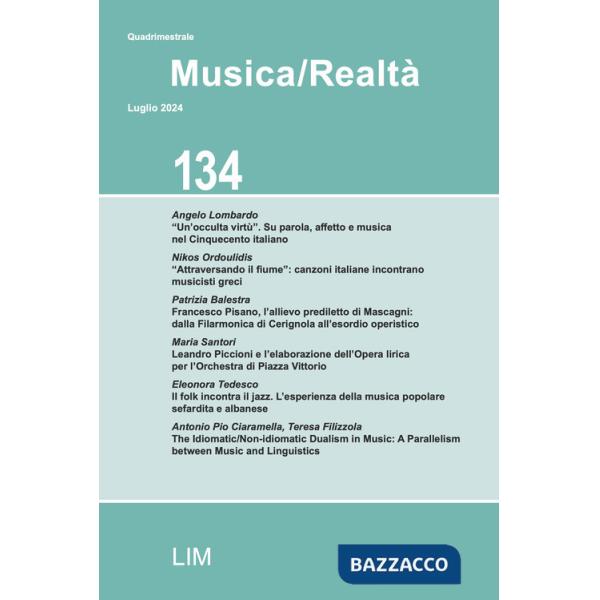 Musica/realtà (2024). Vol. 134