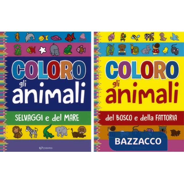 Coloro gli animali: selvaggi e del mare. Del bosco e della fattoria. Ediz. a colori