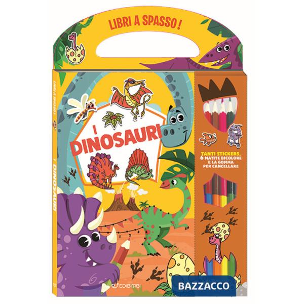 Dinosauri. Libri a spasso. Ediz. a colori. Con gomma. Con 6 matite bicolore (I)