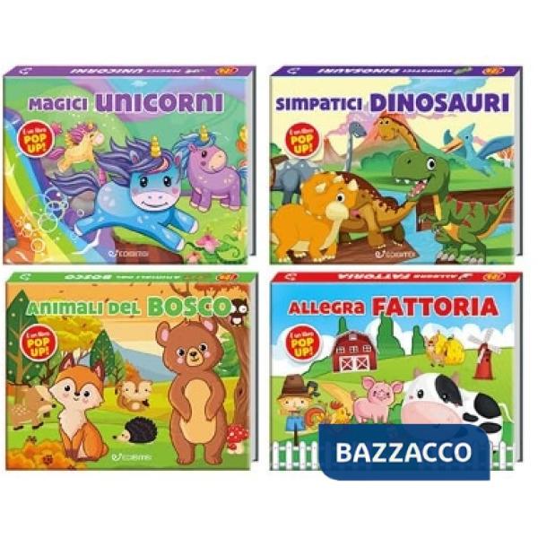 Primi pop-up: Allegra fattoria-Animali del bosco-Simpatici dinosauri-Magici unicorni (4 titoli sfusi). Ediz. a colori