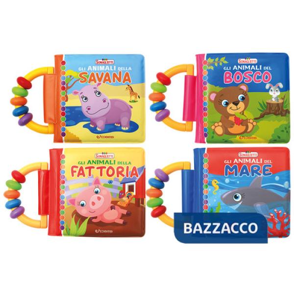 Sonaglietti: Gli animali della savana-Gli animali della fattoria-Gli animali del mare-Gli animali del bosco (4 titoli sfusi). Ed