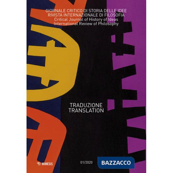 Giornale critico di storia delle idee (2020). Vol. 1: Traduzione-Translation