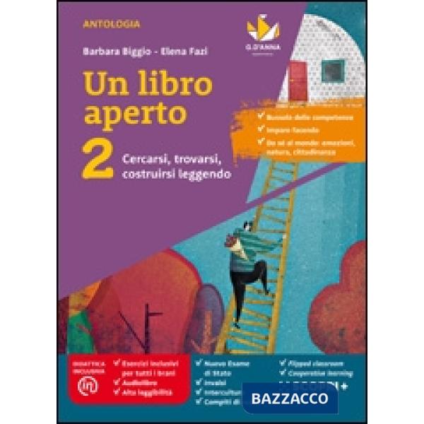 UN LIBRO APERTO VOLUME 2 + BUSSOLA DELLE COMPETENZE 2 + QUADERNO DELLE