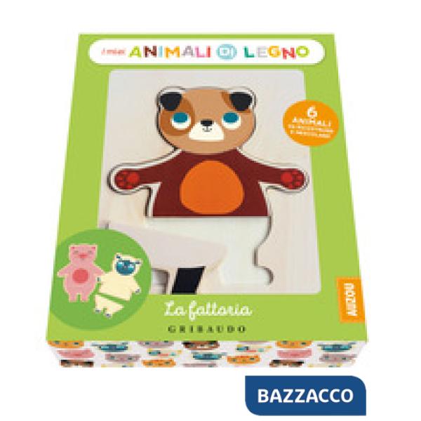 Fattoria. I miei animali di legno. Ediz. a colori. Con 6 animali da ricostruire e mescolare (La)