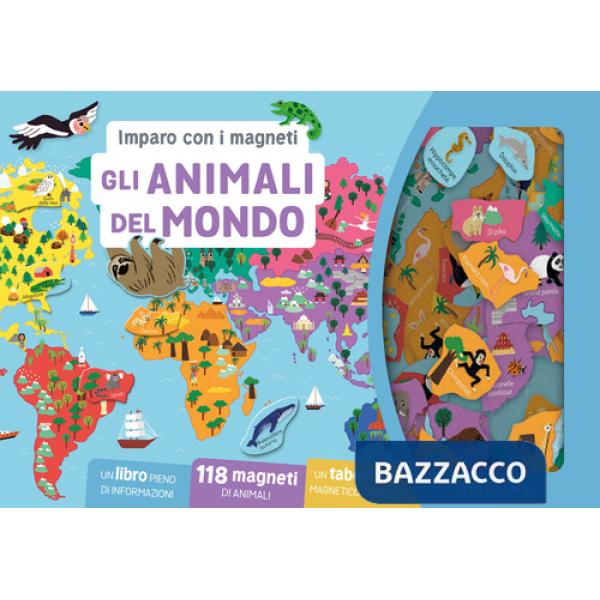 Animali del mondo. Imparo con i magneti. Ediz. a colori. Con 118 magneti. Con tabellone magnetico (Gli)