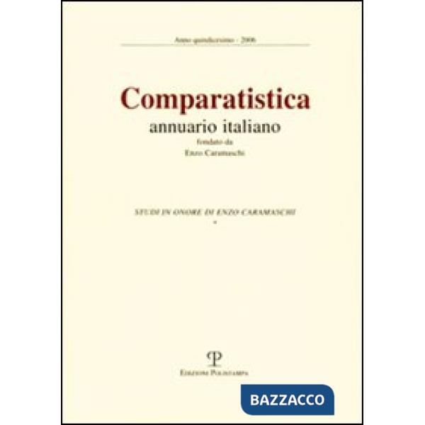 Comparatistica. Annuario italiano 2006