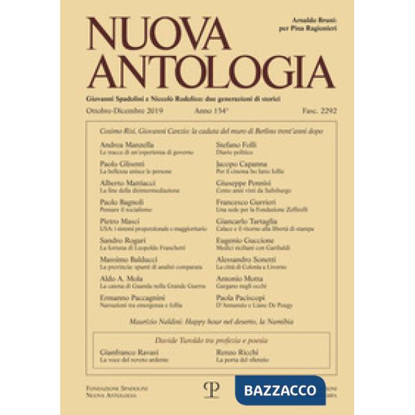 Nuova antologia (2019). Vol. 4: Ottobre-Dicembre