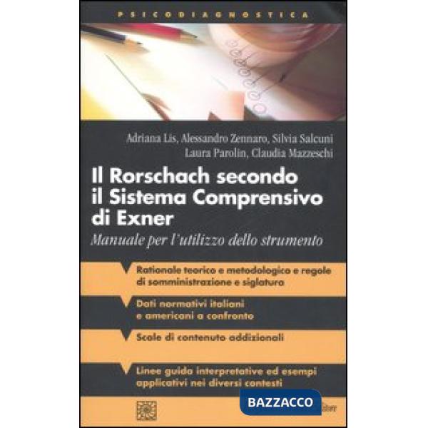 Rorschach secondo il Sistema Comprensivo di Exner. Manuale per l'utilizzo dello strumento (Il)