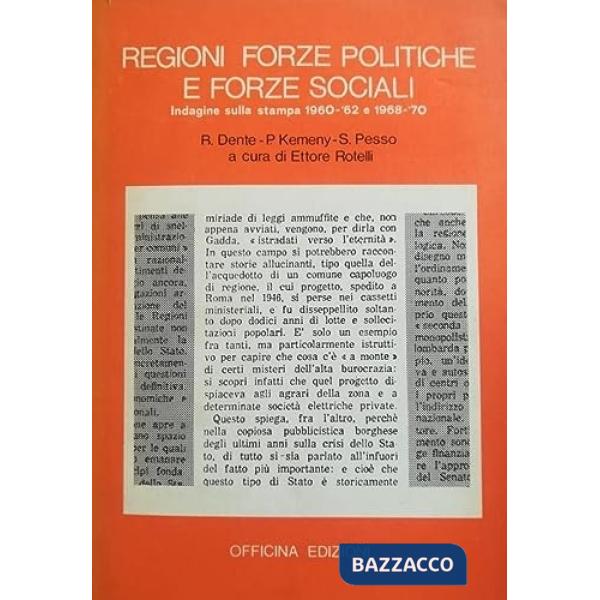 Regioni, forze politiche e forze sociali