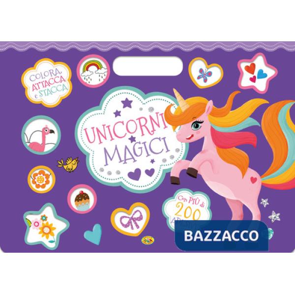 Unicorni magici. Colora, attacca e stacca. Con adesivi. Ediz. a colori