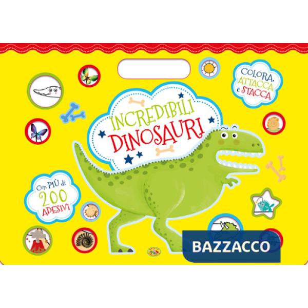 Incredibili dinosauri. Colora, attacca e stacca. Con adesivi. Ediz. a colori