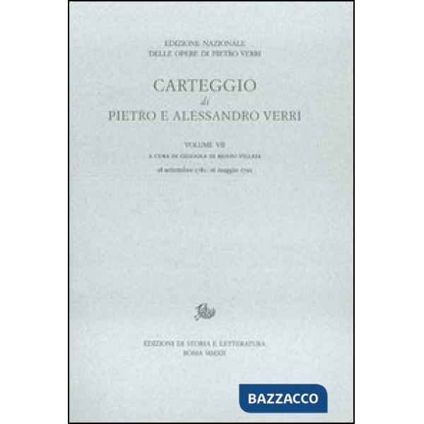 Carteggio di Pietro e Alessandro Verri. Vol. 7