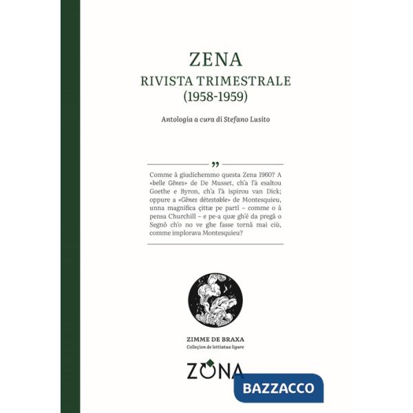 Zena. Rivista trimestrale (1958-1959). Testo genovese