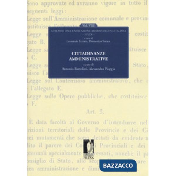 Cittadinanze amministrative. A 150 dall'unificazione amministrativa italiana. Vol. 8