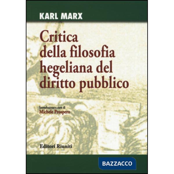 Critica della filosofia hegeliana del diritto pubblico