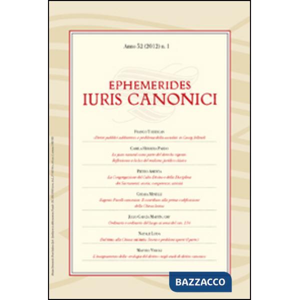 Ephemerides Iuris canonici (2012). Vol. 1