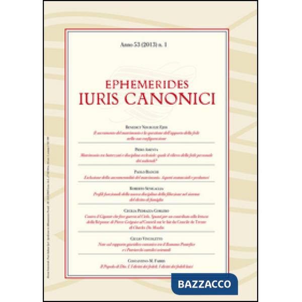 Ephemerides Iuris canonici (2013). Vol. 1