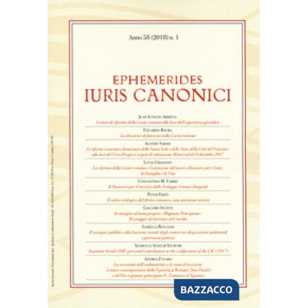 Ephemerides Iuris canonici (2018). Vol. 1