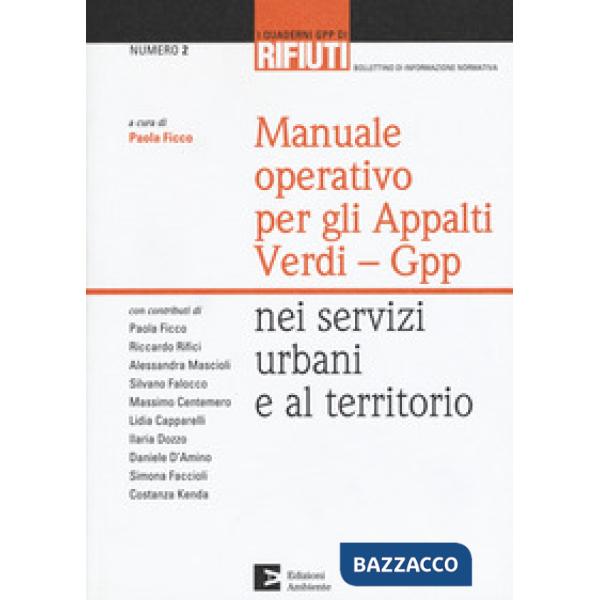 Manuale operativo per gli appalti Verdi-Gpp nei servizi urbani e al territorio