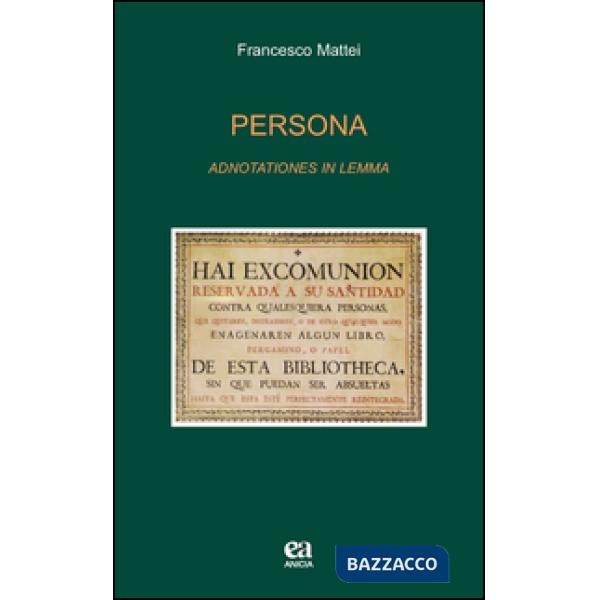 Persona. Adnotationes in lemma