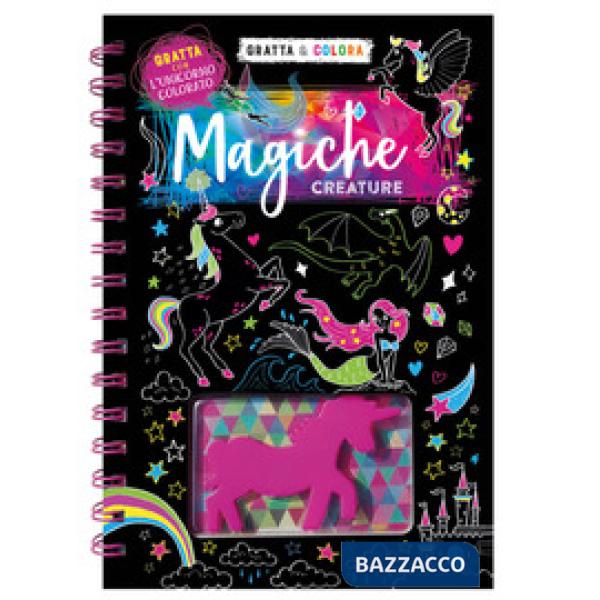 Magiche creature. Gratta & colora. Ediz. a spirale. Con gadget