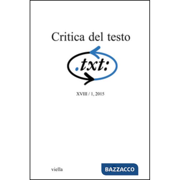 Critica del testo. Vol. 18/1