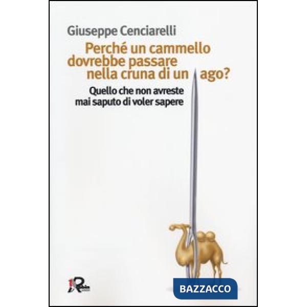 Perché un cammello dovrebbe passare nella cruna di un ago? Quello che non avrest