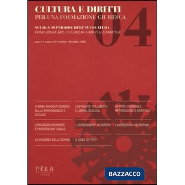 Cultura e diritti. Per una formazione giuridica (2012). Vol. 4
