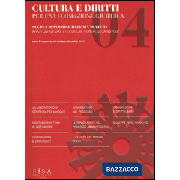 Cultura e diritti. Per una formazione giuridica (2013). Vol. 4