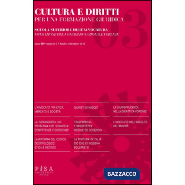 Cultura e diritti. Per una formazione giuridica (2014). Vol. 3