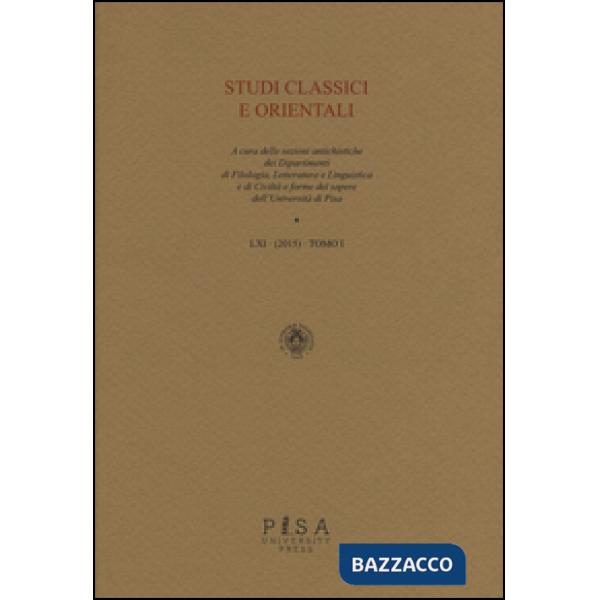 Studi classici e orientali (2015). Vol. 61/1