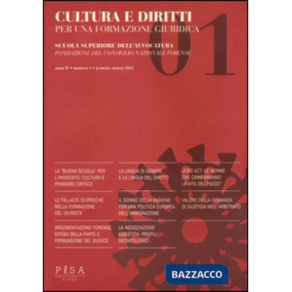 Cultura e diritti. Per una formazione giuridica (2015). Vol. 1