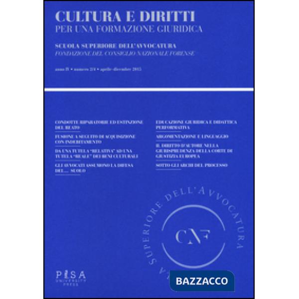 Cultura e diritti. Per una formazione giuridica (2015) vol.2-3-4