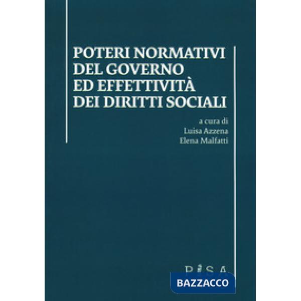 Poteri normativi del governo ed effettività dei diritti sociali. Atti dell'incon
