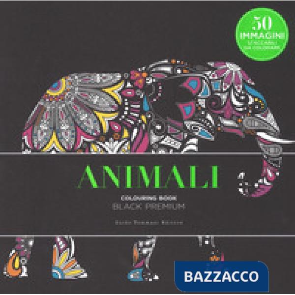 Animali. Black premium. Colouring book antistress