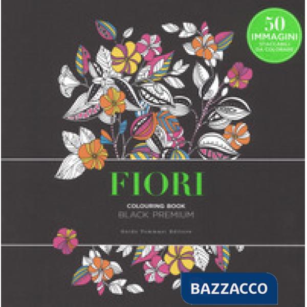 Fiori. Black premium. Colouring book antistress