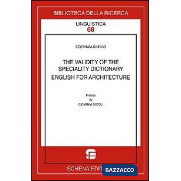 Validity of the speciality dictionary. English for architecture (The)