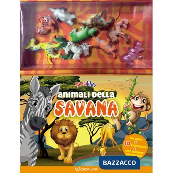 Animali della savana. Giocalibri. Ediz. a colori. Con 10 animaletti in plastica. Con Poster